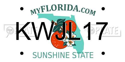 KWJL17 Florida License Plate
