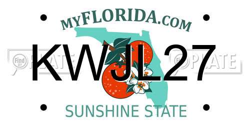 KWJL27 Florida License Plate