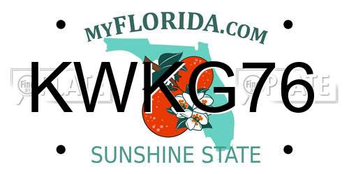 KWKG76 Florida License Plate