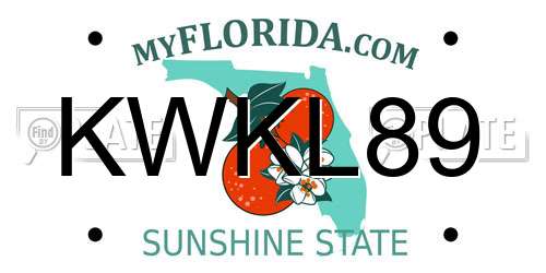 KWKL89 Florida License Plate