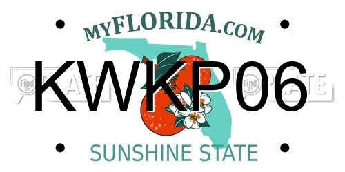KWKP06 Florida License Plate
