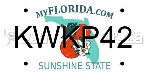 KWKP42 Florida License Plate