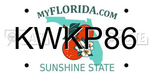 KWKP86 Florida License Plate