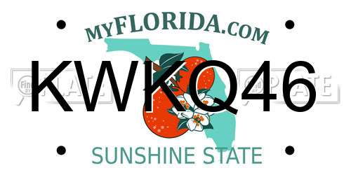 KWKQ46 Florida License Plate
