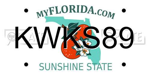 KWKS89 Florida License Plate