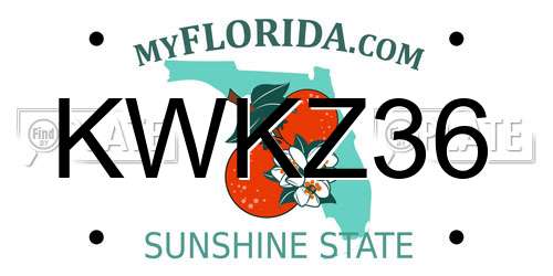 KWKZ36 Florida License Plate