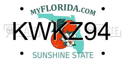 KWKZ94 Florida License Plate