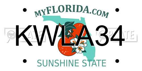 KWLA34 Florida License Plate