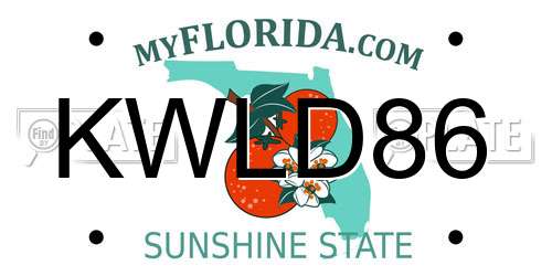 KWLD86 Florida License Plate