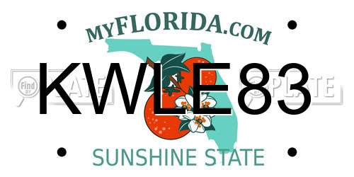 KWLE83 Florida License Plate