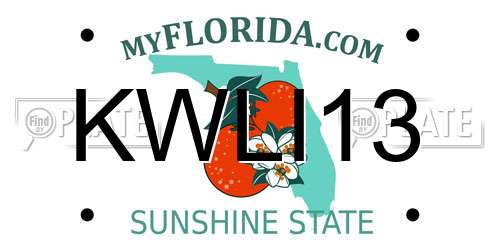 KWLI13 Florida License Plate