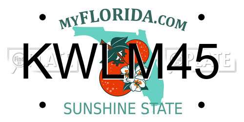 KWLM45 Florida License Plate