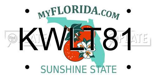 KWLT81 Florida License Plate