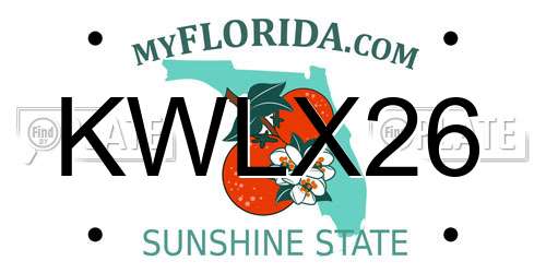 KWLX26 Florida License Plate