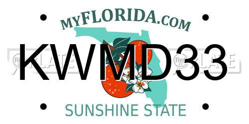 KWMD33 Florida License Plate