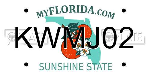 KWMJ02 Florida License Plate