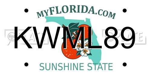 KWML89 Florida License Plate