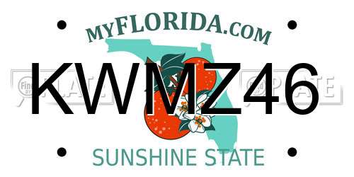 KWMZ46 Florida License Plate