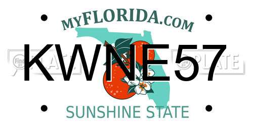 KWNE57 Florida License Plate