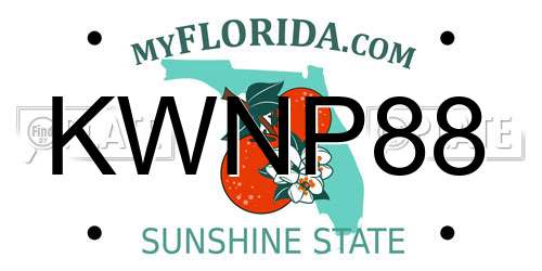 KWNP88 Florida License Plate