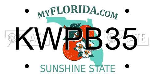 KWPB35 Florida License Plate