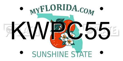 KWPC55 Florida License Plate
