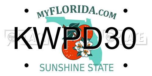 KWPD30 Florida License Plate