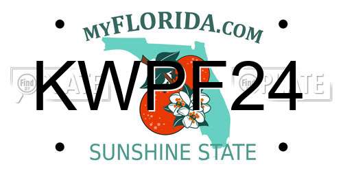 KWPF24 Florida License Plate