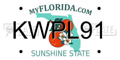 KWPL91 Florida License Plate