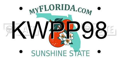 KWPP98 Florida License Plate