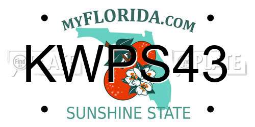 KWPS43 Florida License Plate