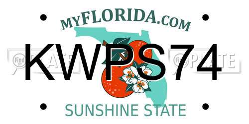 KWPS74 Florida License Plate
