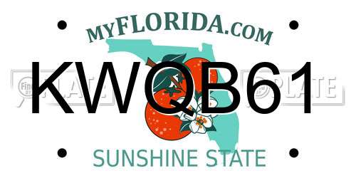 KWQB61 Florida License Plate