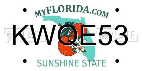KWQE53 Florida License Plate