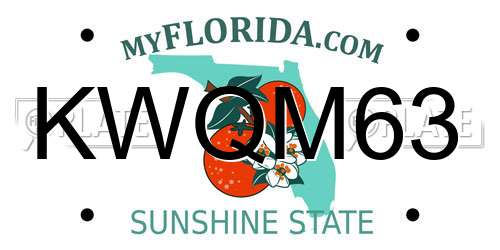KWQM63 Florida License Plate