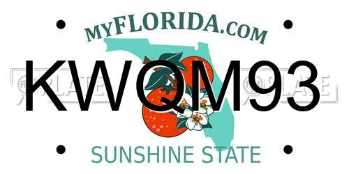 KWQM93 Florida License Plate