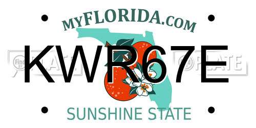 KWR67E Florida License Plate