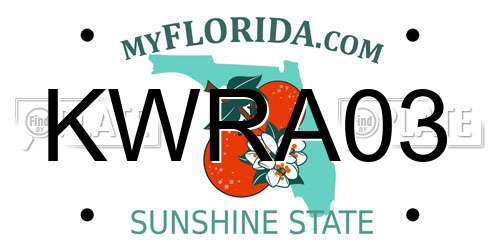 KWRA03 Florida License Plate