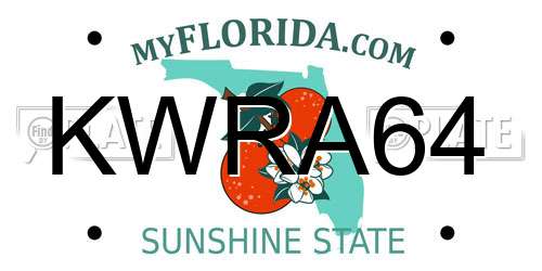 KWRA64 Florida License Plate