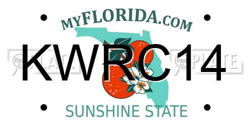 KWRC14 Florida License Plate