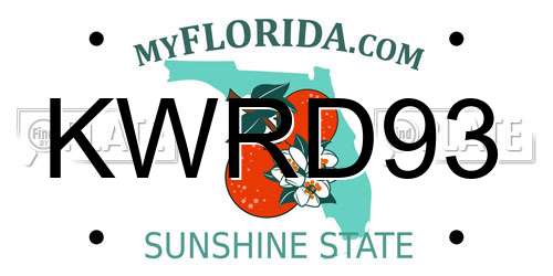 KWRD93 Florida License Plate