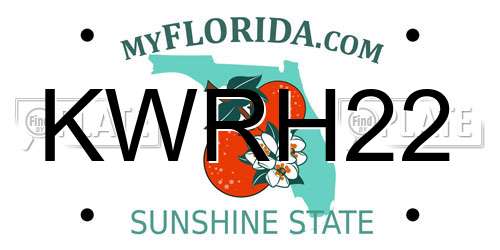 KWRH22 Florida License Plate