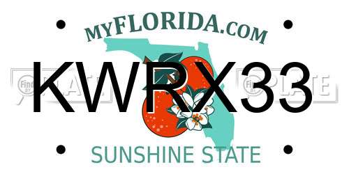 KWRX33 Florida License Plate
