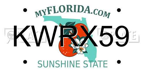 KWRX59 Florida License Plate