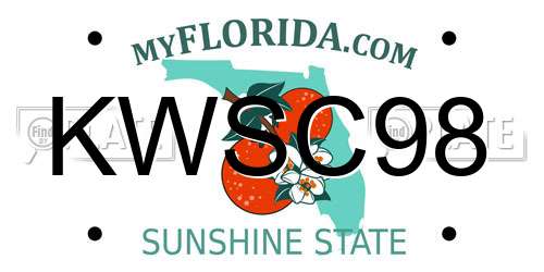 KWSC98 Florida License Plate