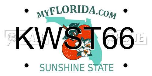 KWST66 Florida License Plate