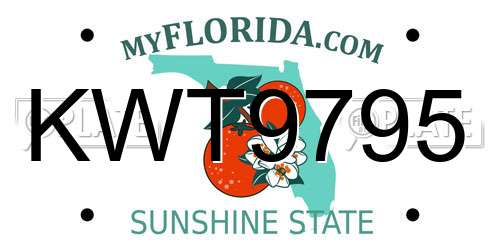KWT9795 Florida License Plate