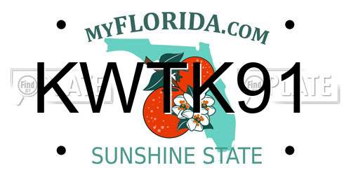 KWTK91 Florida License Plate