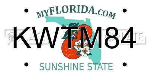 KWTM84 Florida License Plate
