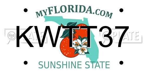 KWTT37 Florida License Plate
